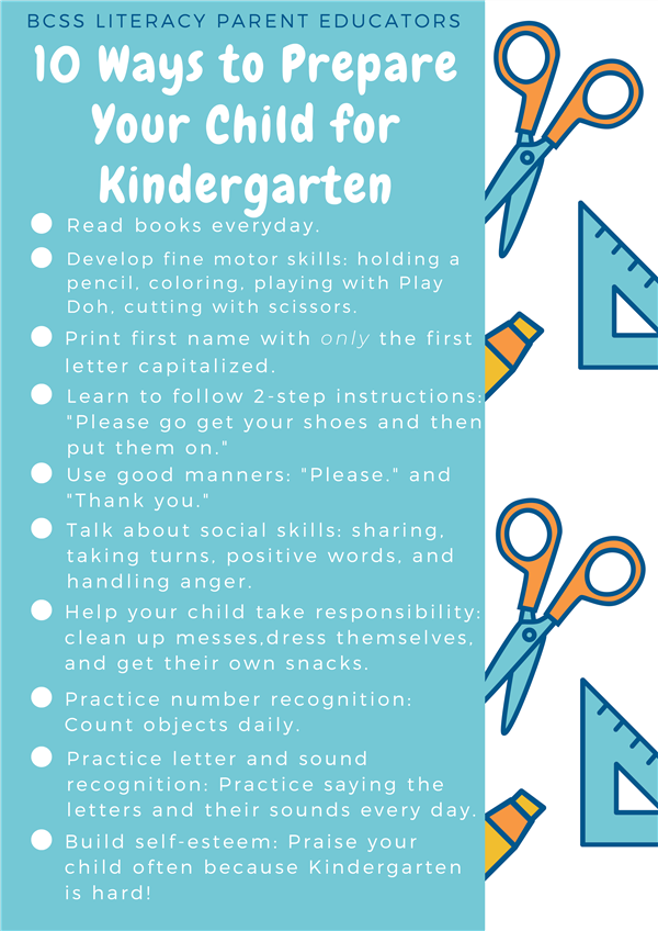 Preparing your child for Kindergarten 